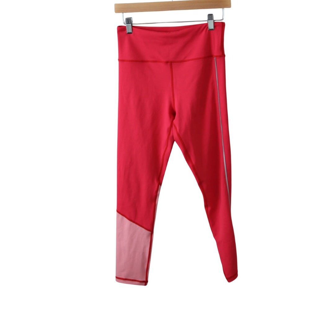 Zyia‎ Active Legging Women's 6-8 Pink Light N Tight  Hi-Rise Reflective Stripe